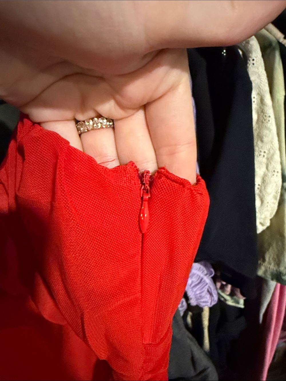 Red Ruched Spaghetti-Strap Dress - Picture 3 of 5
